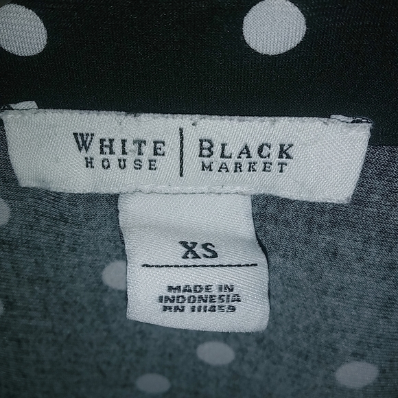White House Black Market XS Sleeveless Mini Dress Black White Polka Dot - Picture 7 of 11